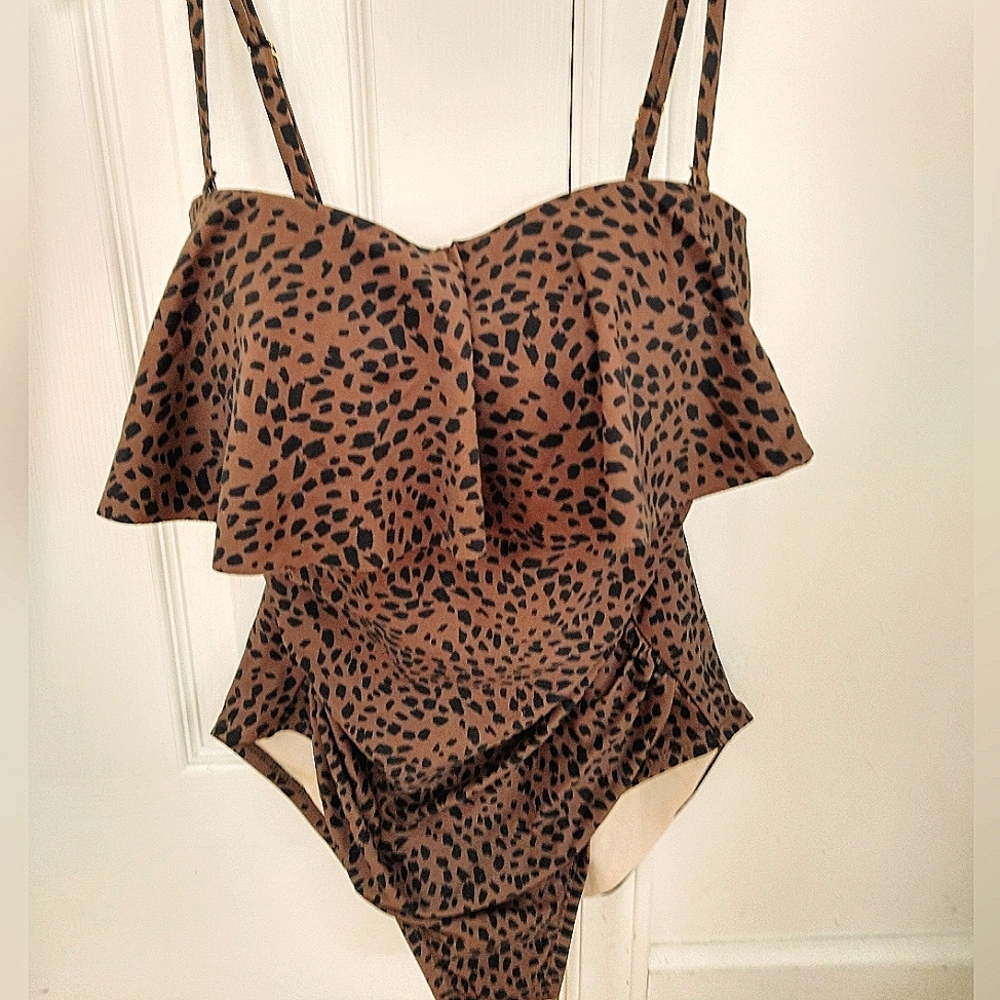 Leopard Print One Piece Swimsuit